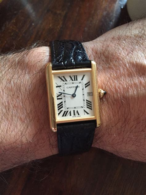 cartier gold watch men's vintage.